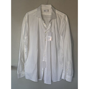 NWT Nordstrom Rack White Button Down Dress Shirt Mens 18.5 36 37 Trim Fit